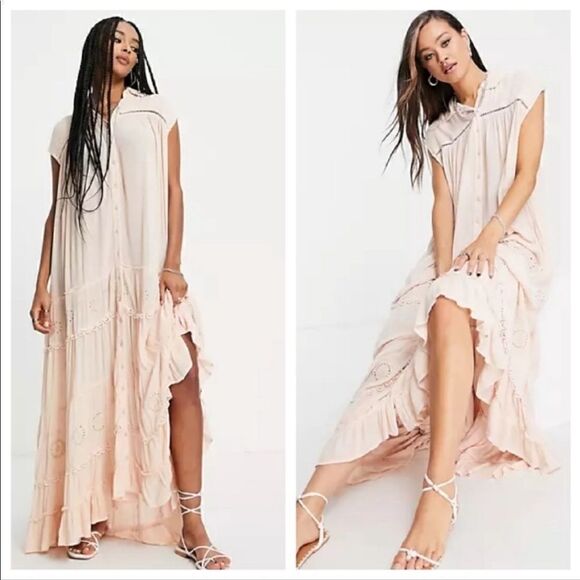 Free People Pretty Cozy Maxi Dress Size L - Picture 2 of 7